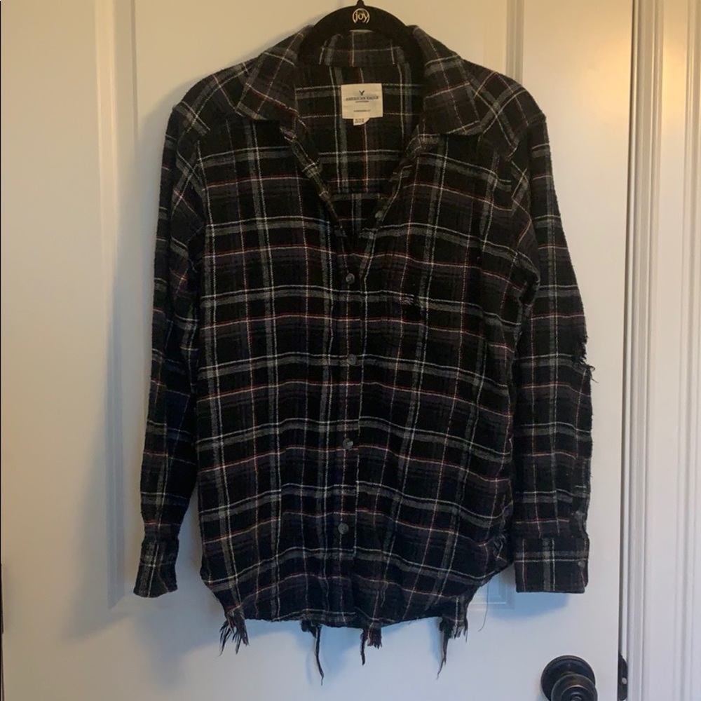 black american eagle flannel with roses on back